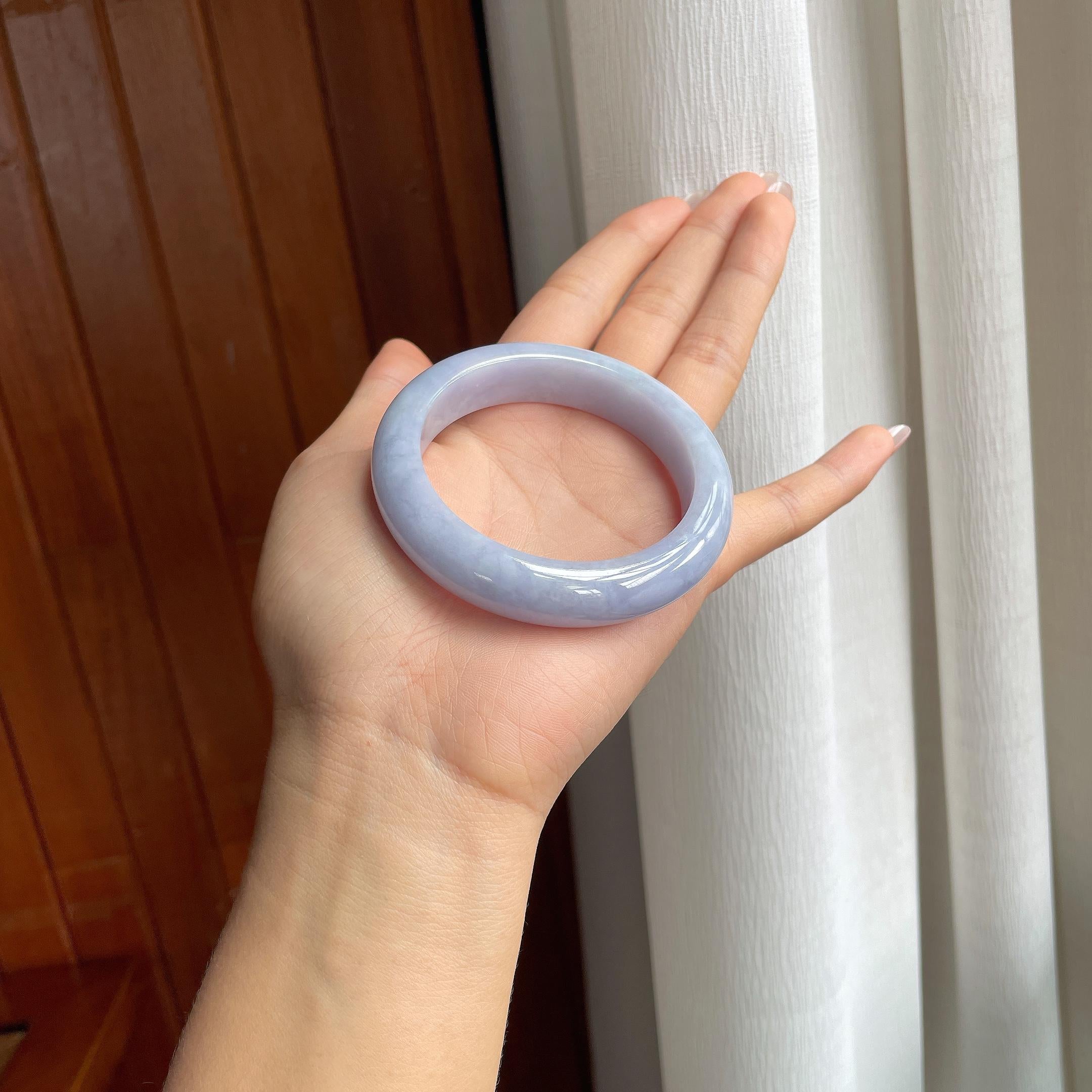 糯冰紫罗兰翡翠平安镯（55mm）（yc303134）