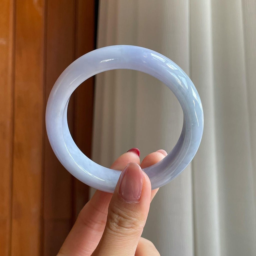 糯冰紫罗兰翡翠平安镯（55mm）（yc302148）