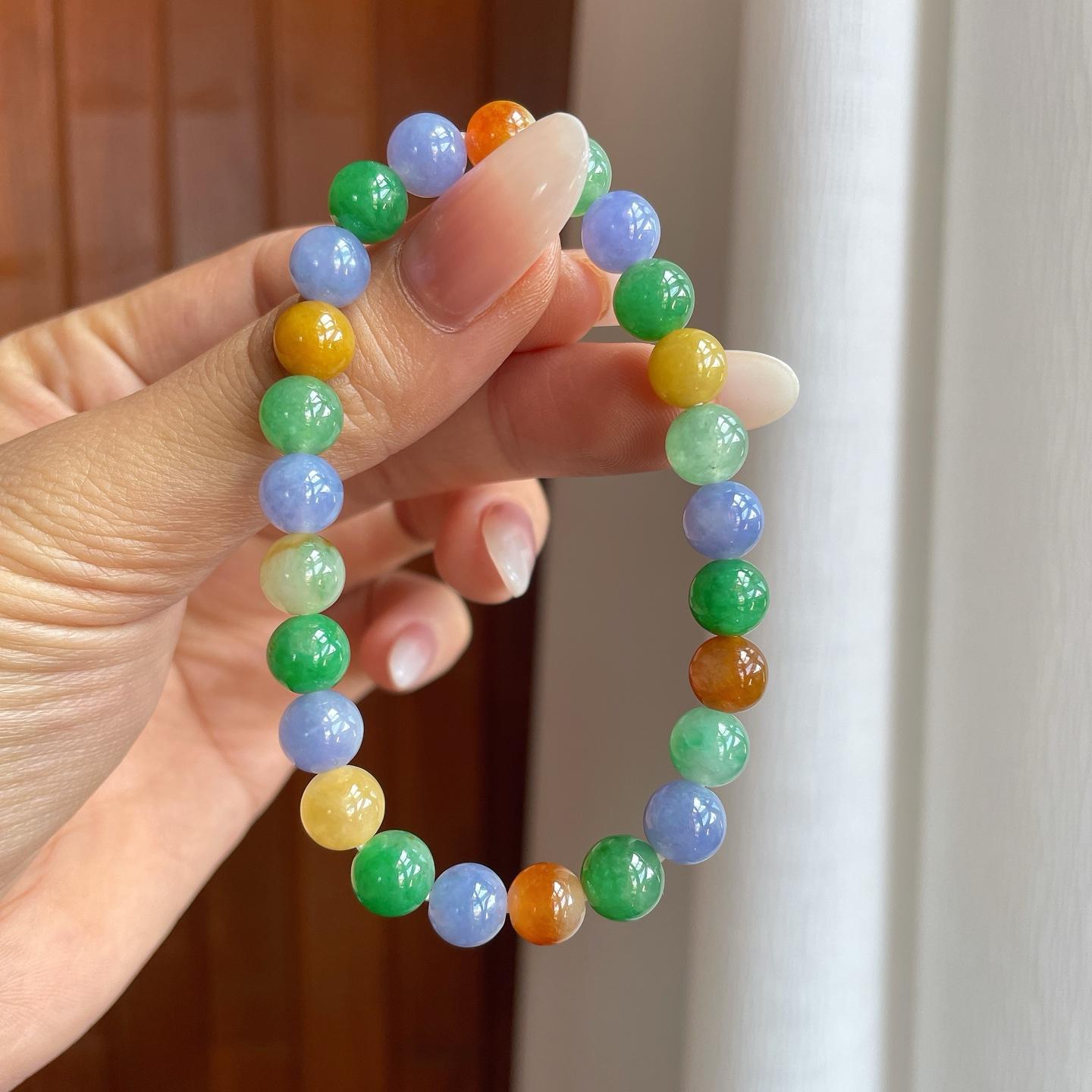 糯冰多宝翡翠珠串手串（yc259085）