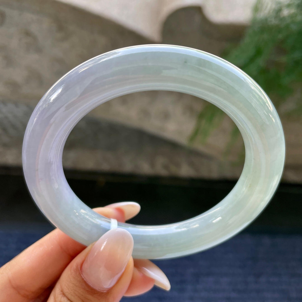 细糯种春彩圆条手镯     55.3圈     天然缅甸A货翡翠（yc408841）
