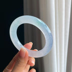 冰种洒金特色翡翠圆条手镯（54.7mm)（yc397125）