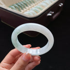 细糯种飘花正圈翡翠手镯（55mm）（yc018713）