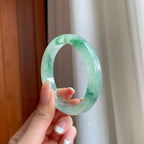冰种飘花翡翠平安镯（55.2mm)（yc388759）