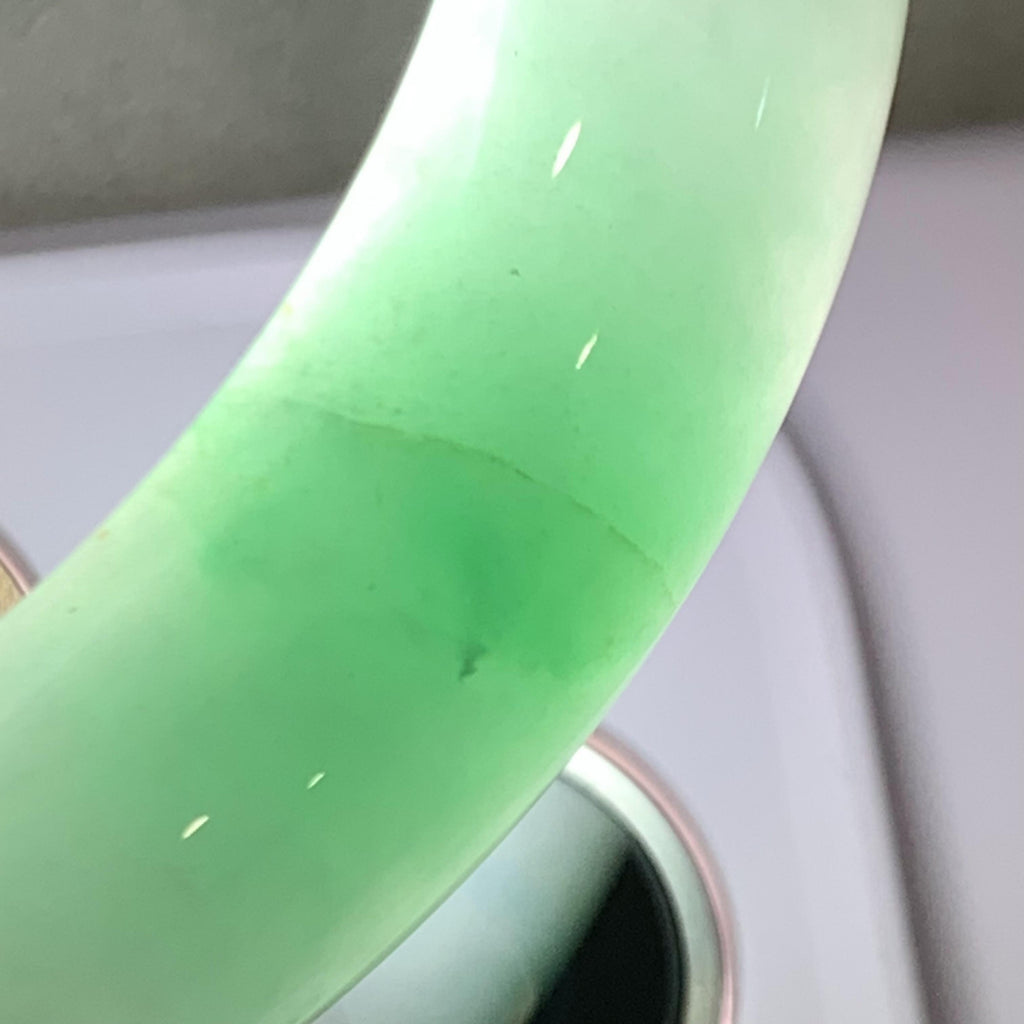 细糯种飘绿平安镯（59mm）