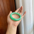 糯冰果绿翡翠平安镯（53.7mm）（yc278726）