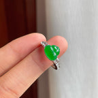 18k金镶冰种满绿翡翠葫芦戒指（yc249132）