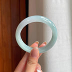 糯冰晴底翡翠平安镯（56.3mm)（yc378063）