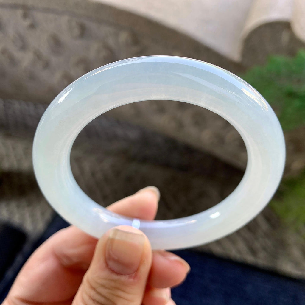 糯冰种无色圆条手镯（52.2mm）（yc305702）