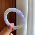 细糯冰紫罗兰翡翠圆条手镯（56mm）（yc274641）
