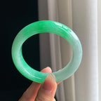 糯冰果绿翡翠平安镯（56.8mm)（yc342199）