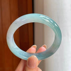 冰种蓝晴翡翠平安镯（54.6mm)（yc373450）