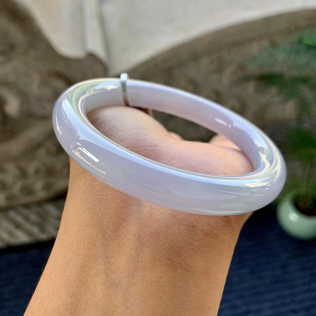 细糯种淡紫罗兰圆条手镯（58.4mm）（yc249446）