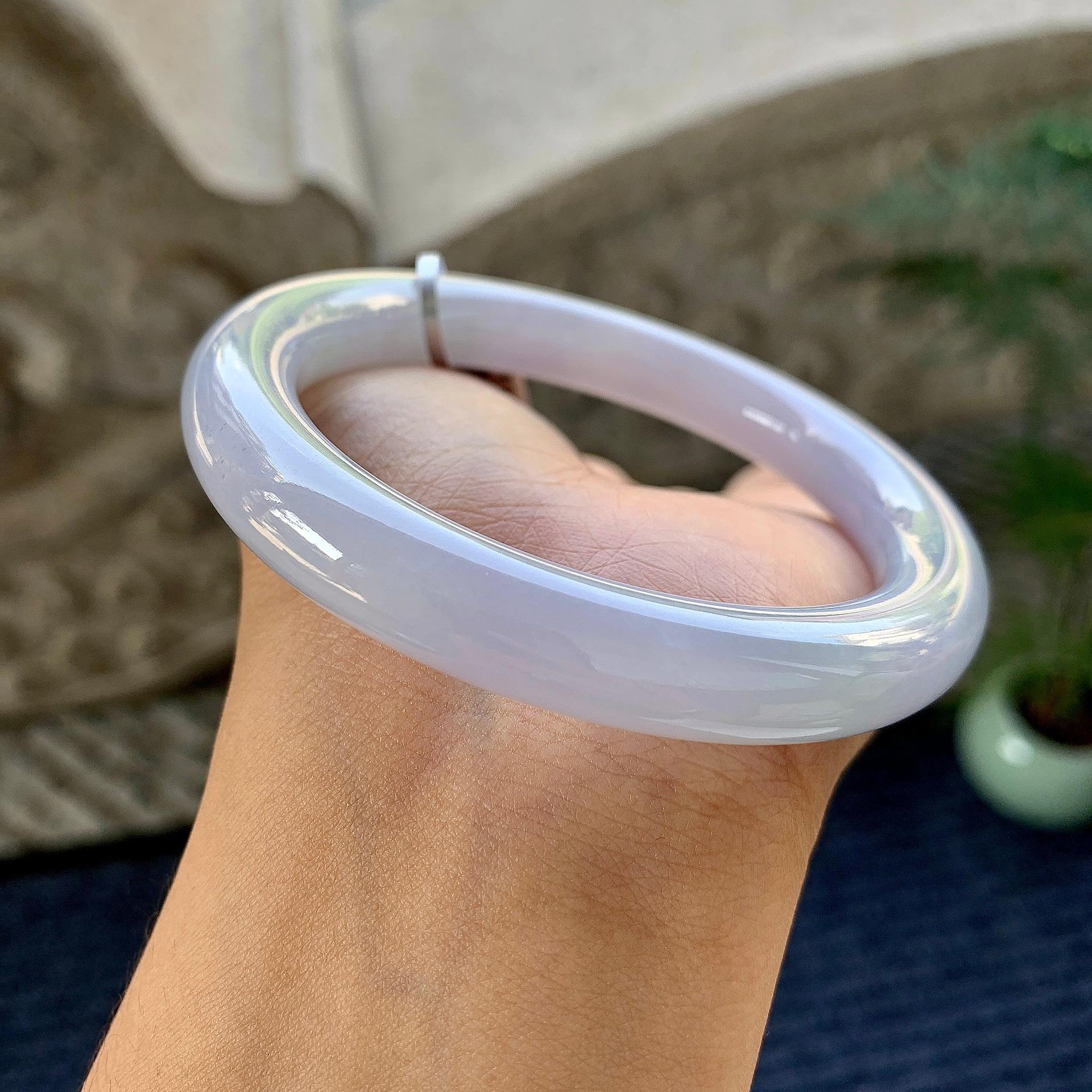 细糯种淡紫罗兰圆条手镯（58.4mm）（yc249446）