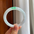 糯冰带色翡翠圆条手镯（51mm）（yc310966）