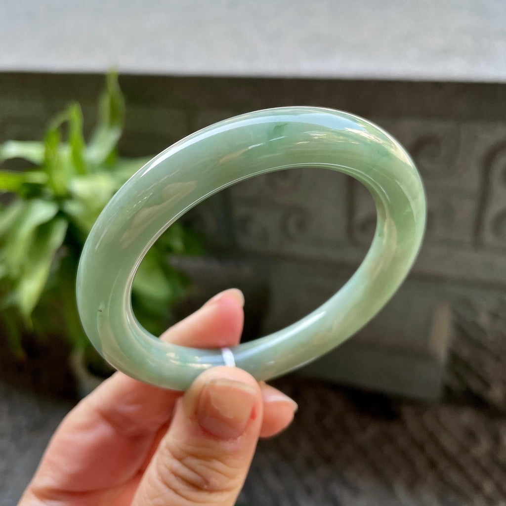 糯种油青圆条手镯（54.4mm）（yc310103）