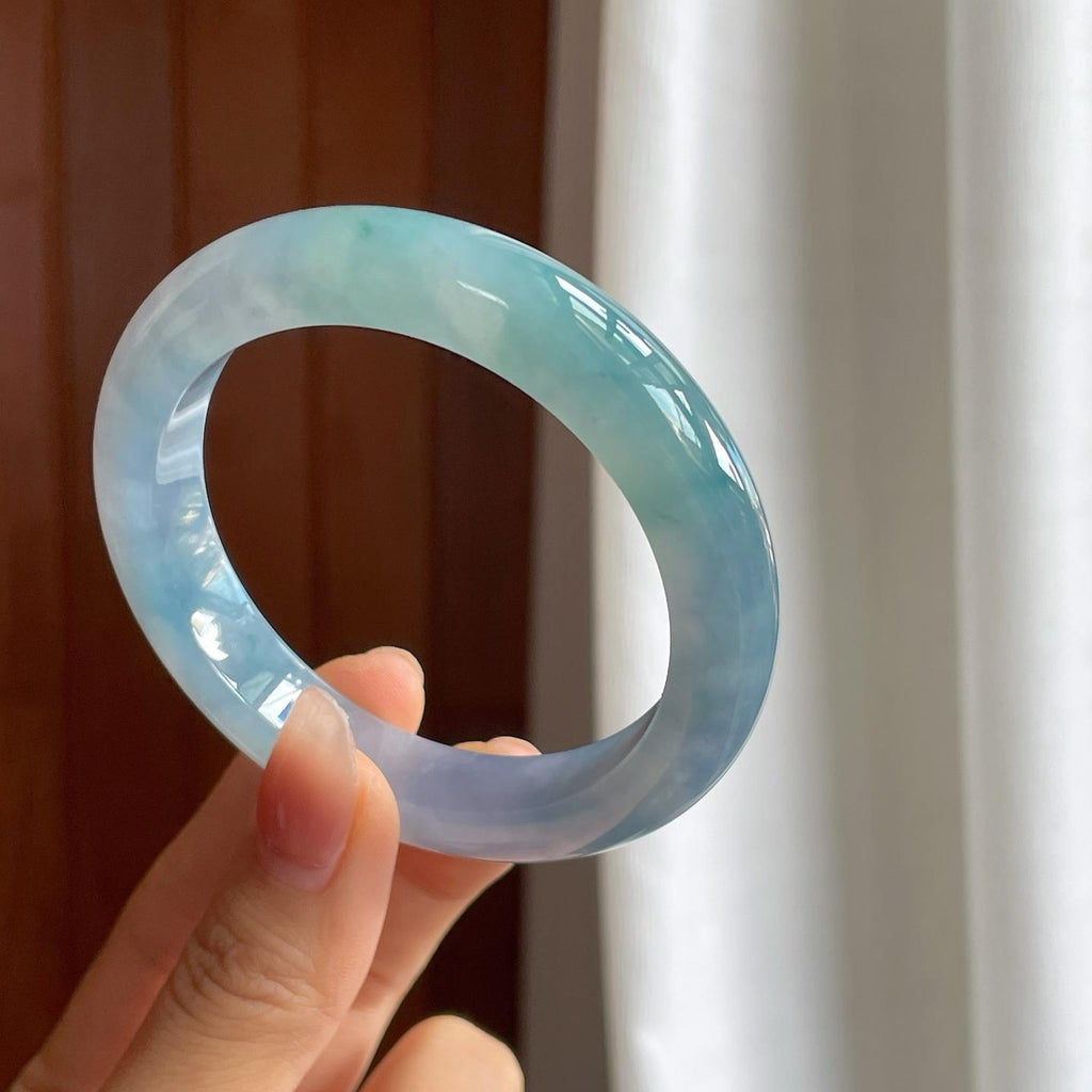 冰种紫罗兰翡翠平安镯（56mm）（yc314113）