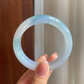 冰种飘花翡翠平安镯（53.2mm)（yc329483）