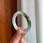 糯冰带色翡翠平安镯（53mm)（yc360247）