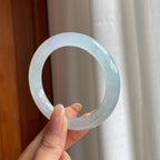 冰种淡底色翡翠圆条手镯（55.8mm)（yc406763）