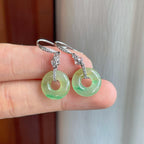 18k金镶糯冰黄加绿翡翠耳坠（yc257265）