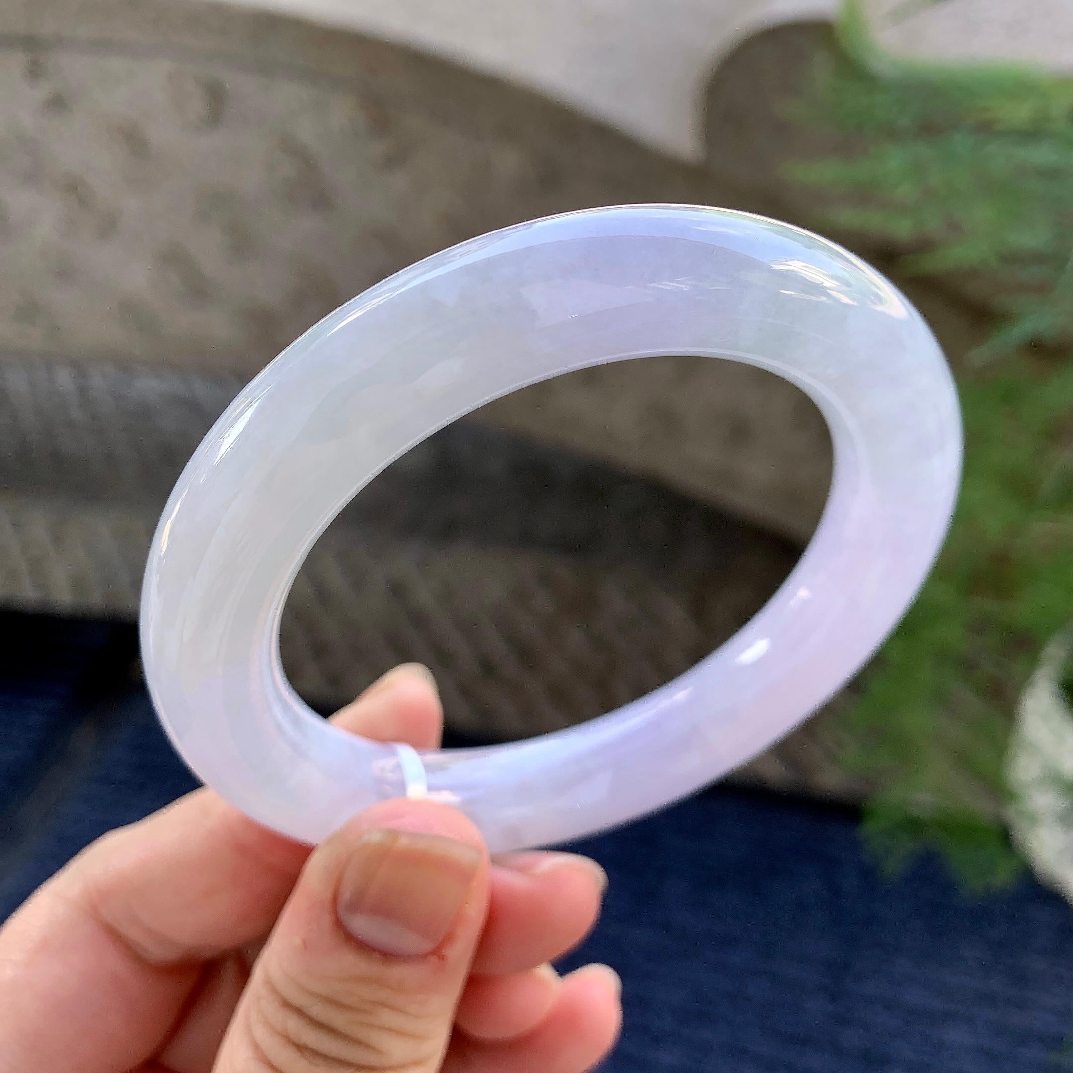 细糯种淡紫罗兰圆条手镯（56mm）（yc249406）