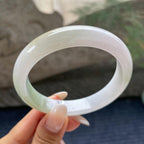 大圈口      细糯种飘花正圈平安镯59.2圈     天然缅甸A货翡翠（yc421239）