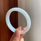 糯冰白月光翡翠平安镯（58.7mm)（yc373977）