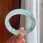 冰种飘花翡翠平安镯（58.2mm）（yc397190）