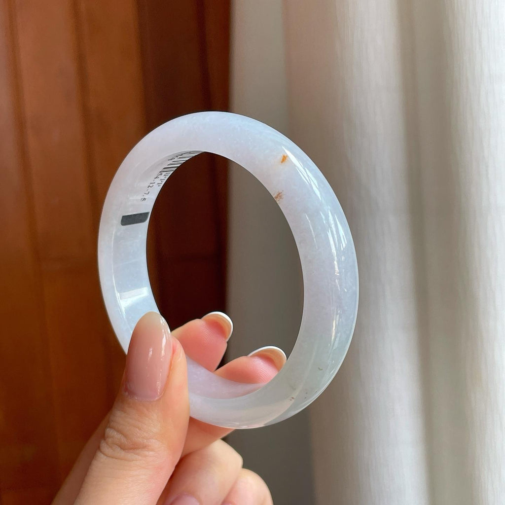 糯冰淡底色翡翠平安镯（53.8mm)（yc373462）