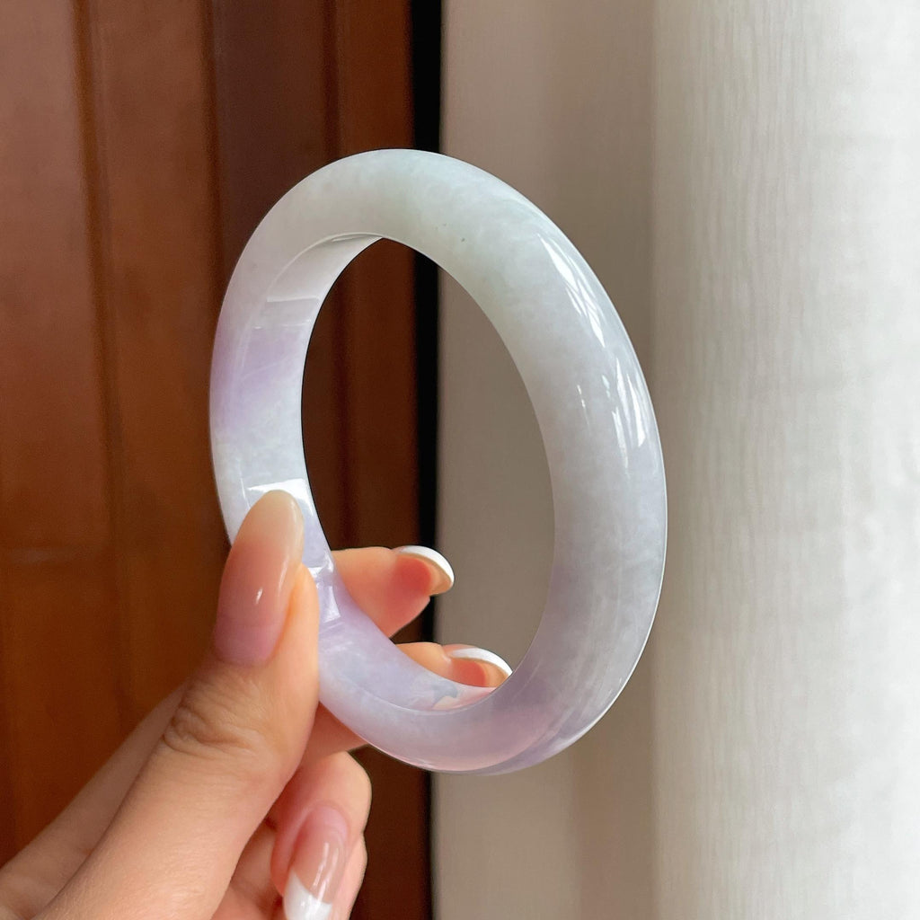 糯冰紫罗兰翡翠平安镯（58mm)（yc412194）