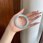 糯冰飘花翡翠平安镯（53mm)（yc424266）