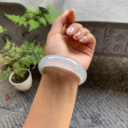 糯冰种淡晴底宽版轮胎手镯（57.3mm）（yc246618）