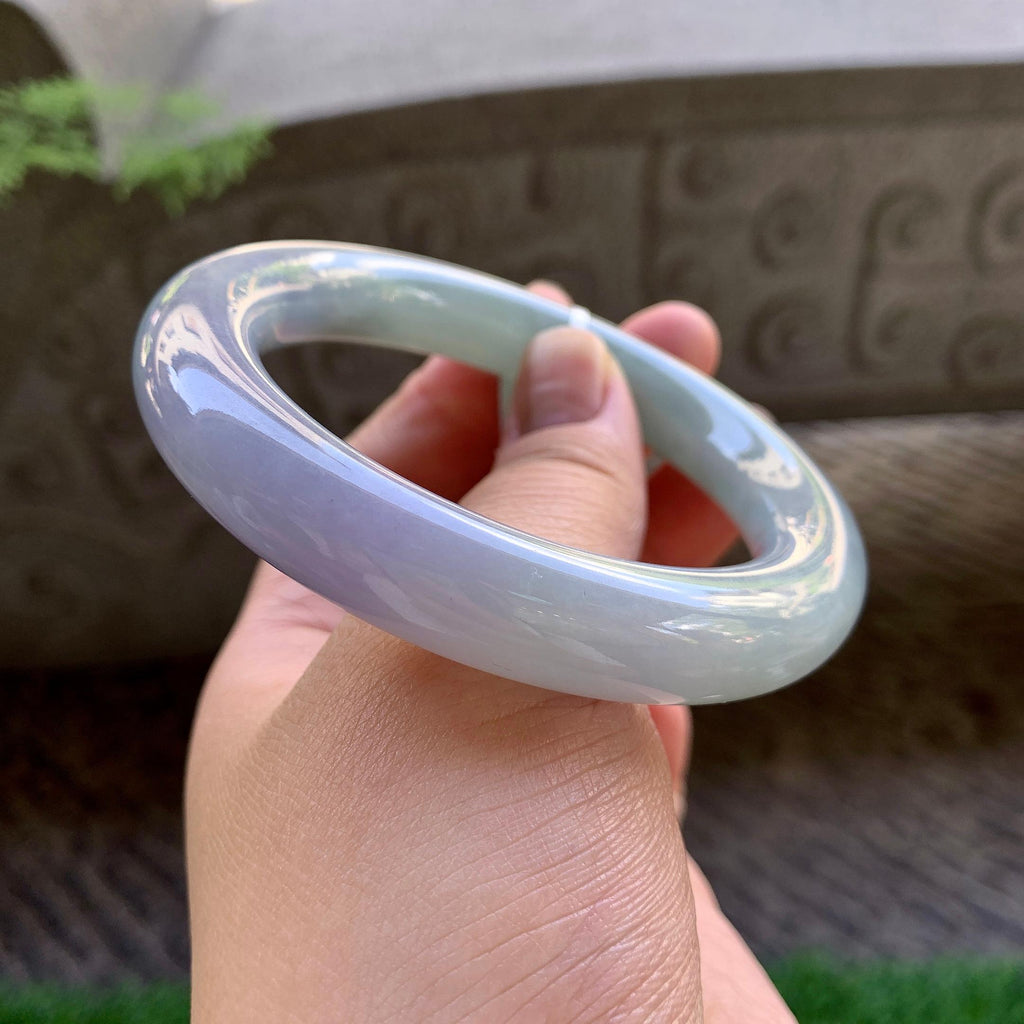 糯种淡春彩圆条手镯（59mm）（yc213147）