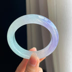 冰种春带彩翡翠平安镯（56.6mm)（yc322747）