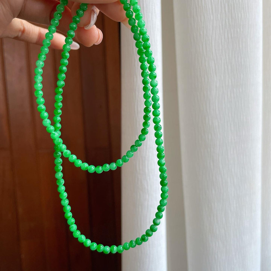 糯冰阳绿翡翠小米珠（yc310746）