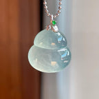 18k金扣冰种晴底翡翠葫芦（yc336811）