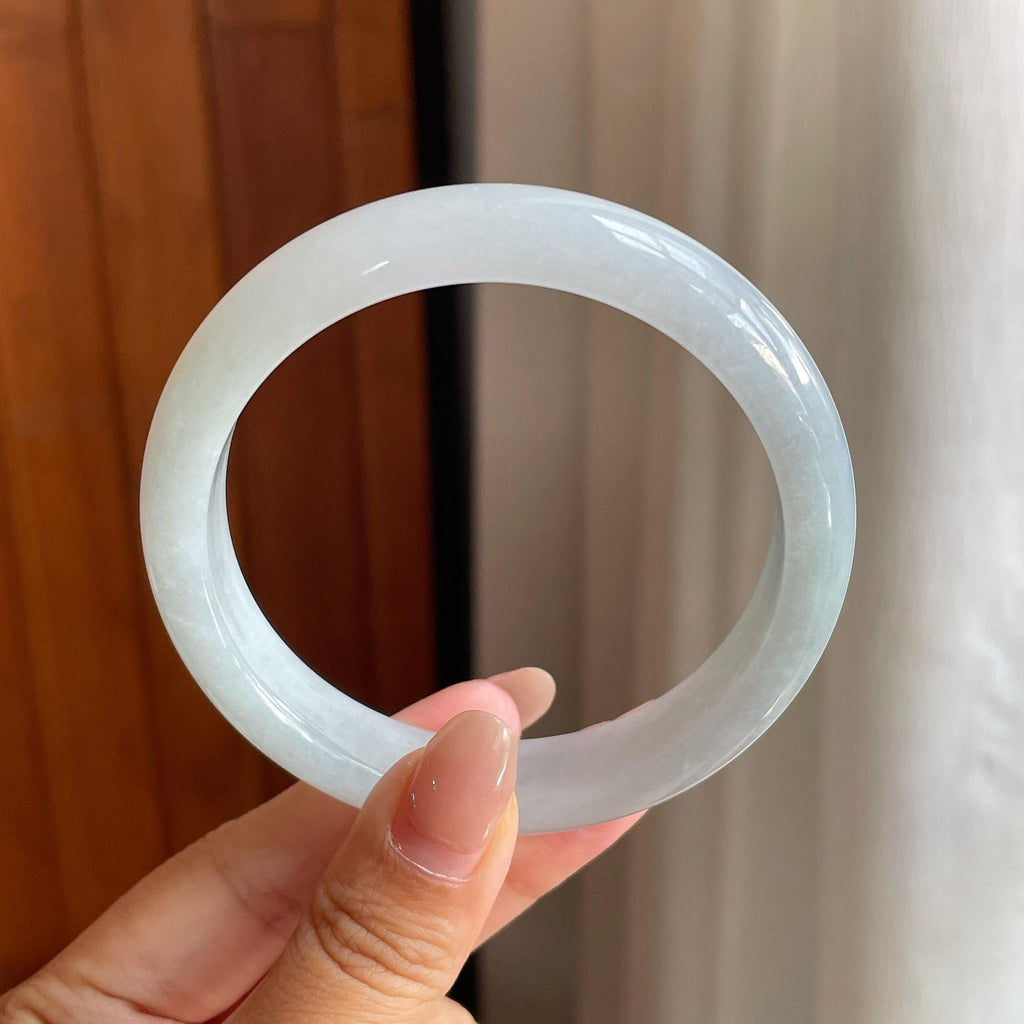 细糯冰淡底色正圈平安镯 58圈（yc711639）