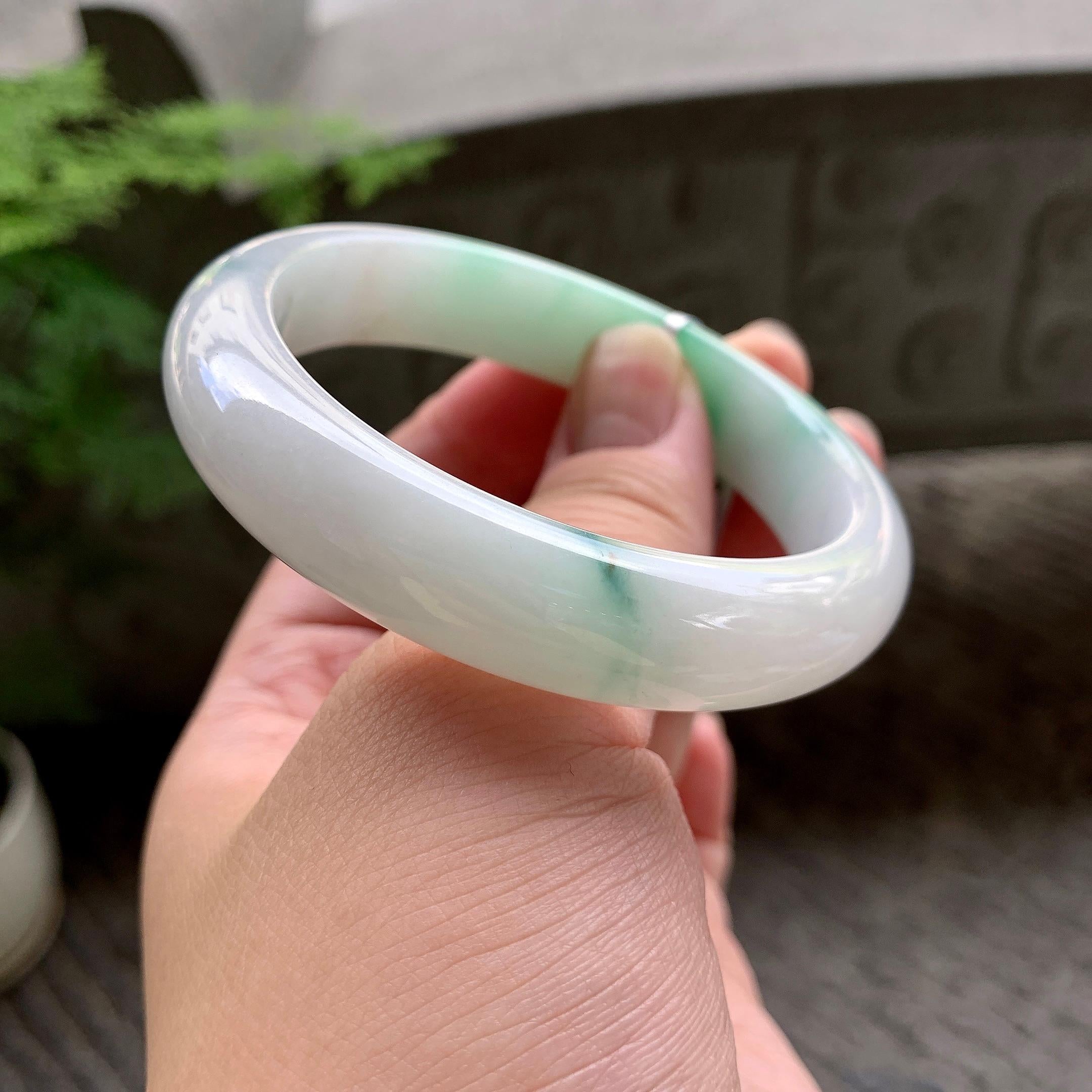 细糯种飘花平安镯（55mm）（yc202358）