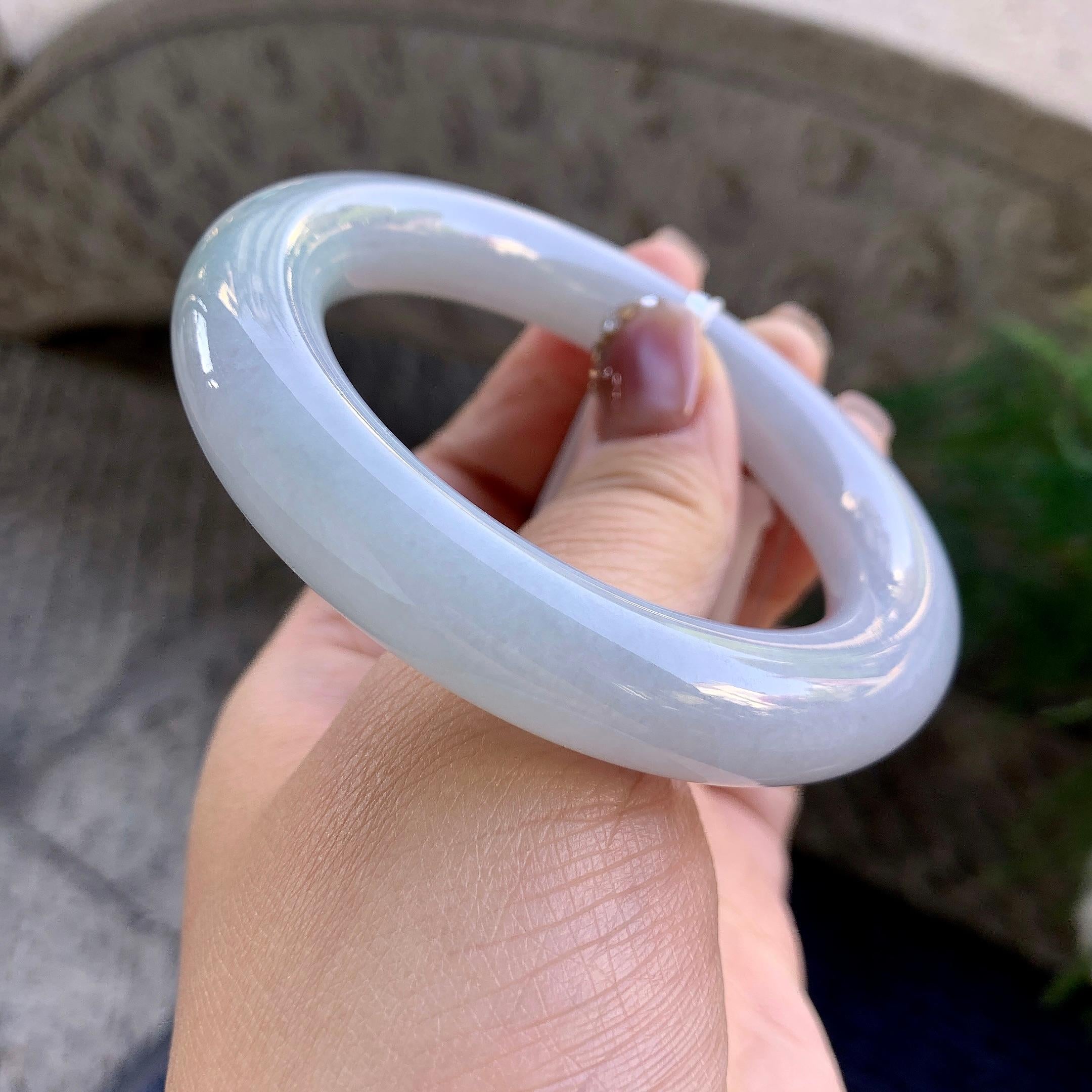 糯种无色圆条手镯（55.2mm）（yc275316）