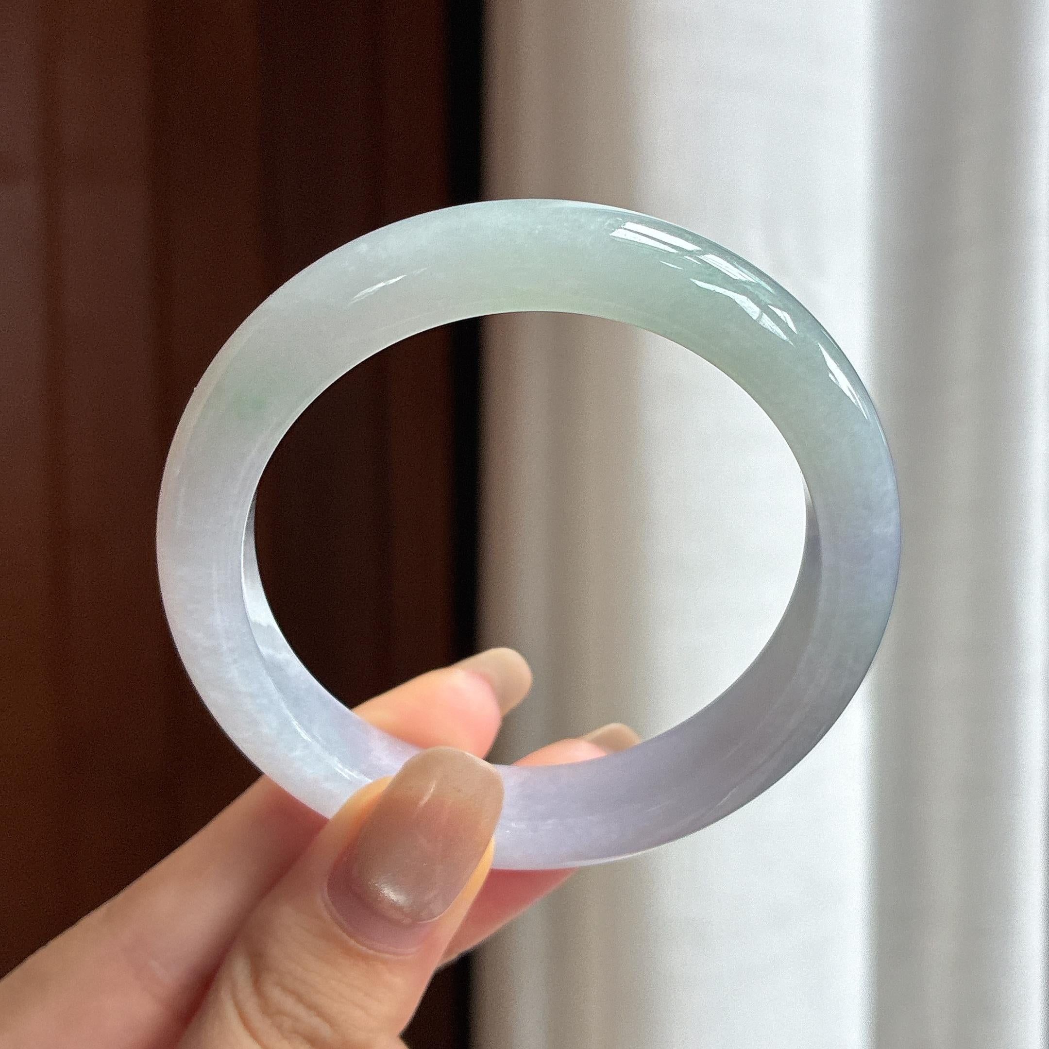 糯冰春带彩正圈平安镯 51圈 天然缅甸A货翡翠（yc455085）