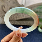 细糯种红翡飘花圆条手镯（57mm）（yc248095）