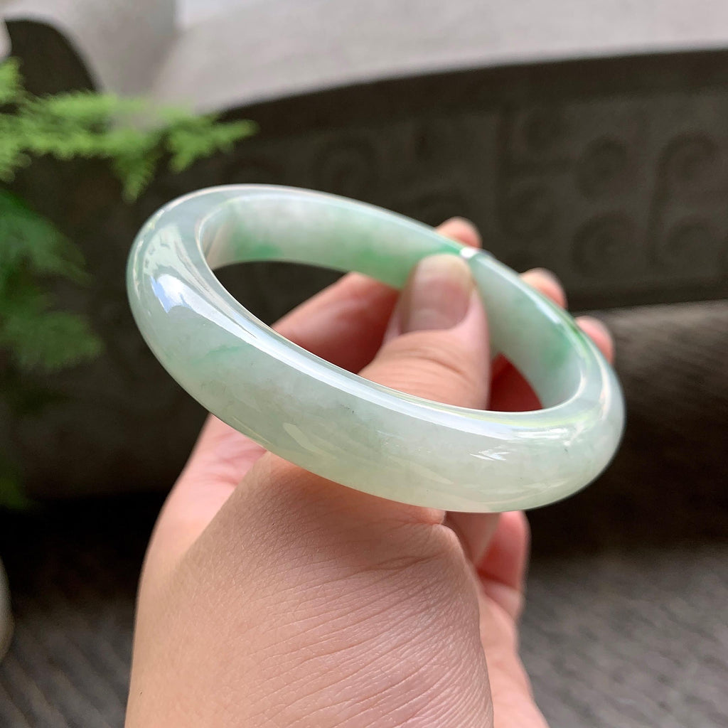 细糯种飘花平安镯（57.3mm）（yc202365）