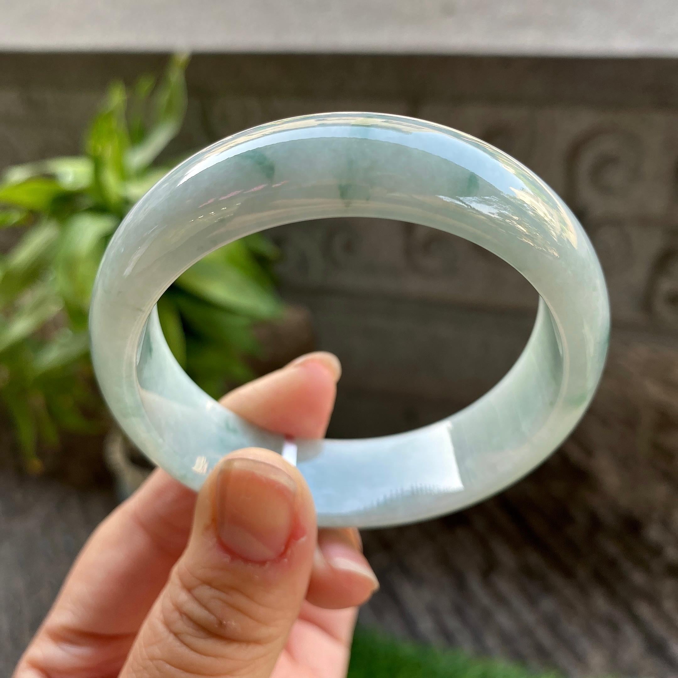 糯种飘花宽版轮胎手镯（56.4mm）（yc311871）