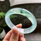 冰种飘花小宽版轮胎手镯（58mm）（yc253748）