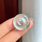 玻璃种起光飘花翡翠平安扣（yc434115）