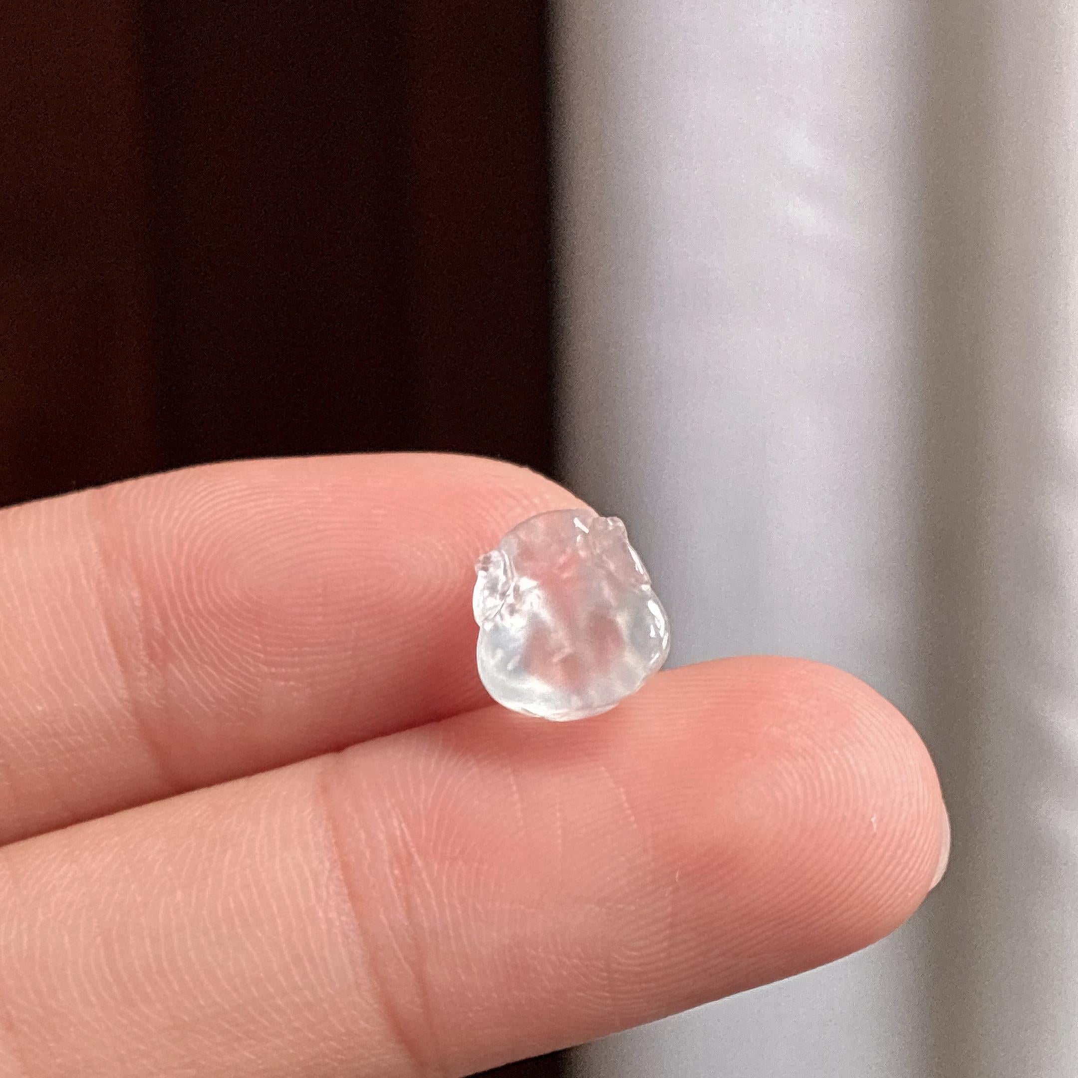 冰玻种无色貔貅裸件 天然缅甸A货翡翠（yc481877）