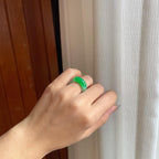 冰种阳绿翡翠戒圈（yc249147）