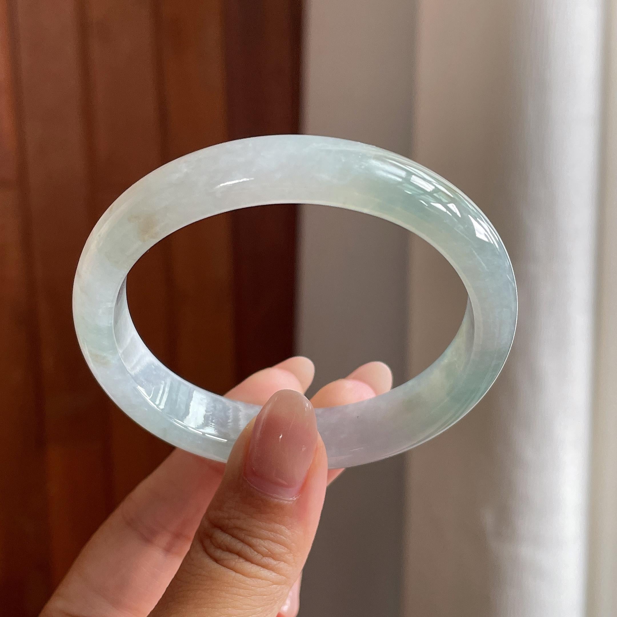 糯冰紫罗兰特色贵妃镯 54圈 天然缅甸A货翡翠（yc528530）