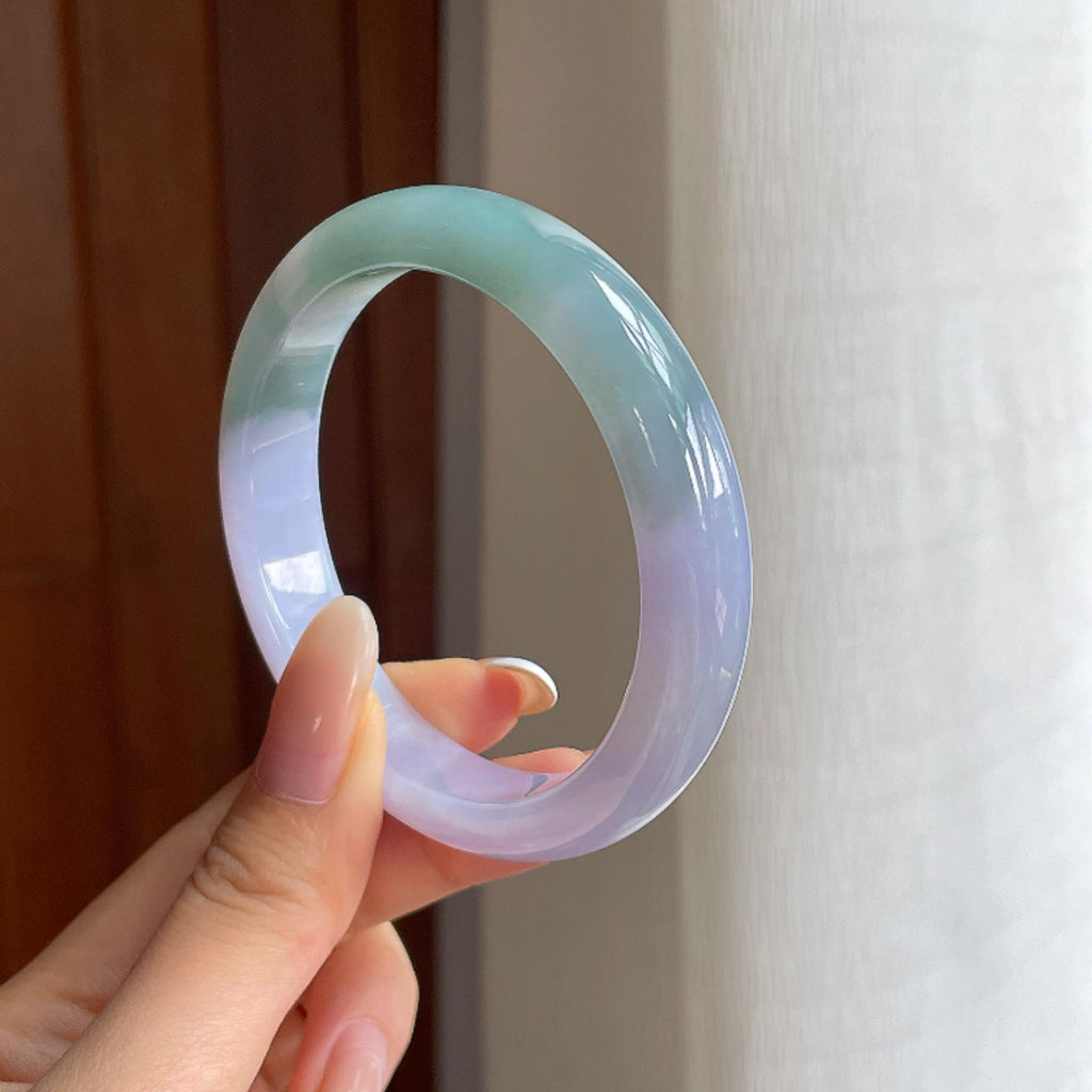 糯冰紫罗兰特色翡翠平安镯（56.4mm)（yc415329）