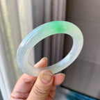 冰种飘绿圆条手镯（53.8mm）（yc268948）